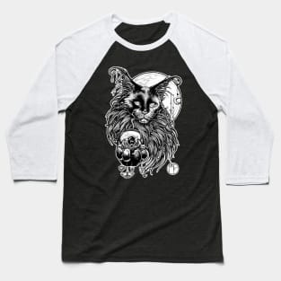 Magic Cat - White Outlined Version Baseball T-Shirt